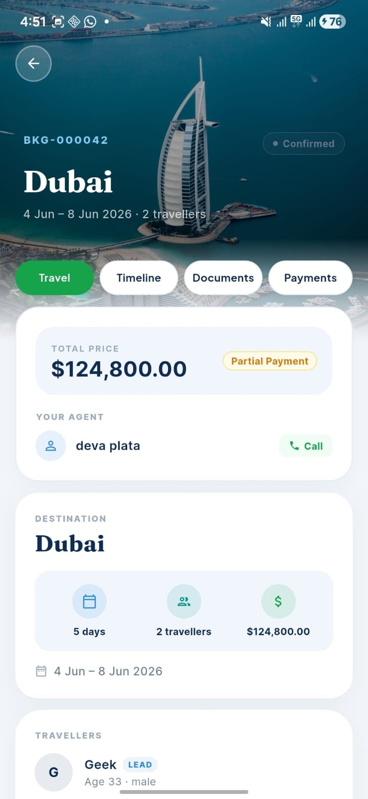 Trip11 mobile app screenshot